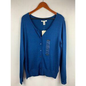 Kenneth Cole Womens Blue Cardigan Sweater Small
